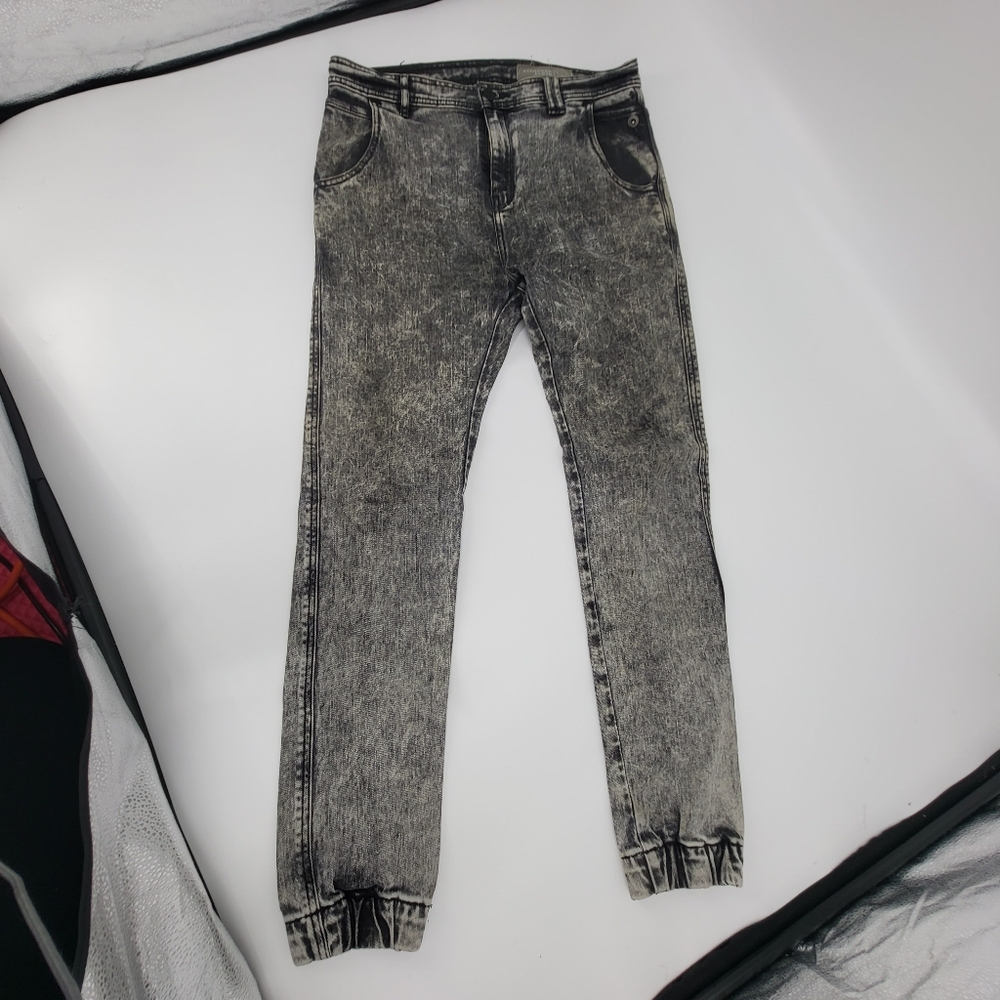 Standard Cloth Black/Grey Distressed Jean Joggers Urban Outfitters